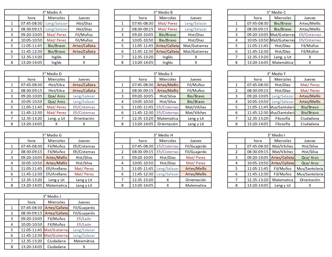 horarios 3os
