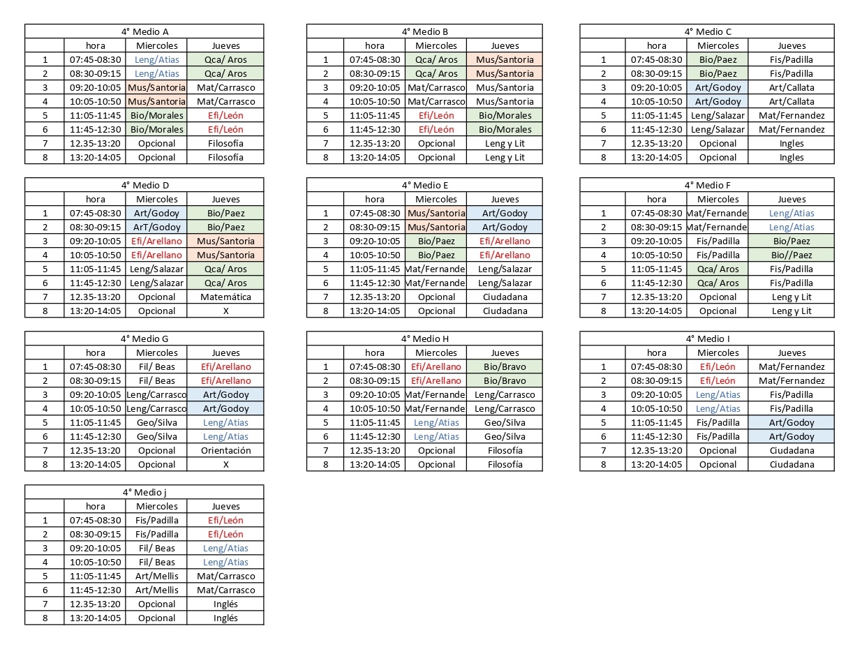 horarios 4os